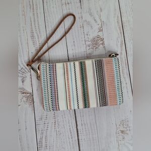 Jen&Co Riley Wristlet Western BoHo Rust Multicolor *No Crossbody Strap